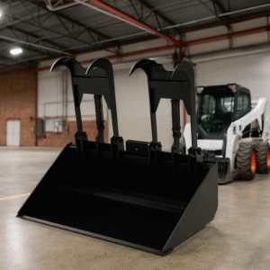 Top Dog Skid Steer Heavy Duty Low Profile Bucket with Grapple
