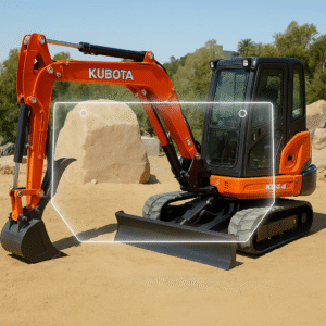 Shields Kubota KX040-4 1/2" Polycarbonate Excavator Door - Lower
