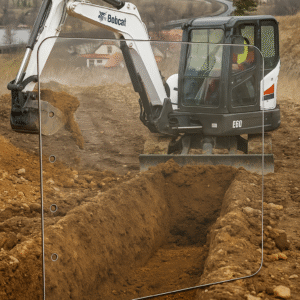 Shields Bobcat E60/E85/E88 Excavator 1/2" Polycarbonate Door Upper