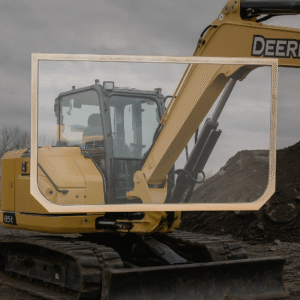 Shields John Deere 85D & 85G Polycarbonate Excavator Door - Lower